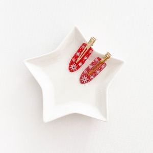 Lady Hair Clip Geometric Snowflake Pair Christmas (LHP9587)